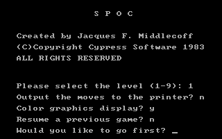 SPOC: The Chess Master Screenshot