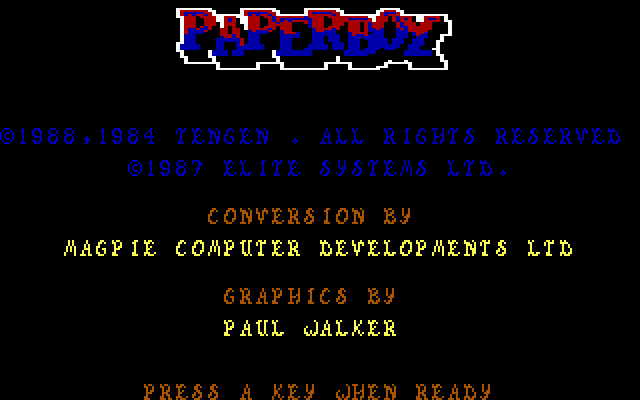 Paperboy Screenshot