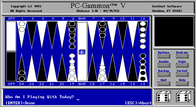 PC-Gammon Screenshot