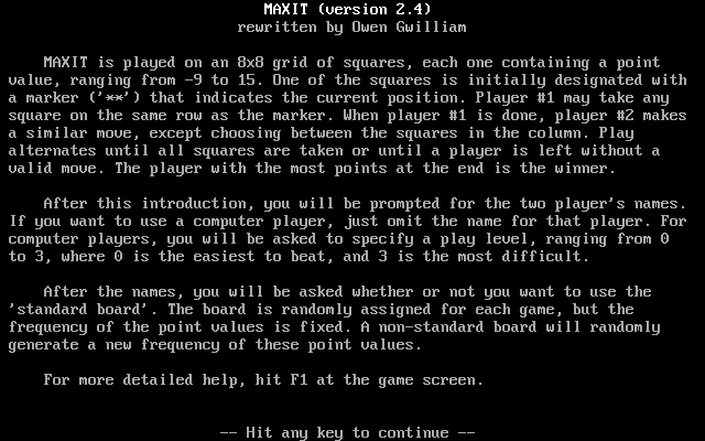 Maxit Screenshot