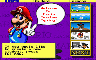 Mario Teaches Typing Screenshot
