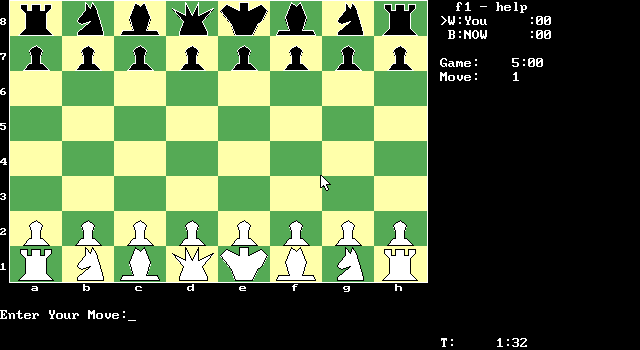 NOW: A Computer Chess Program Screenshot