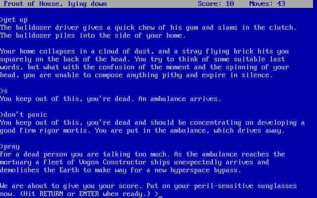 Hitchhiker’s Guide to the Galaxy, The Screenshot