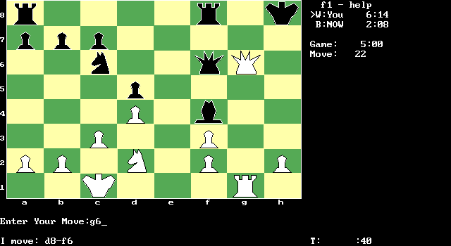 NOW: A Computer Chess Program Screenshot