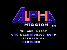 Alpha Mission (Europe) cover art