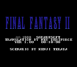 Final Fantasy II (Japan) [En by Demiforce v1.03] [Bug+Title Fixes by Parasyte v1.0] (Weapon-Magic Exploit Fix) cover art
