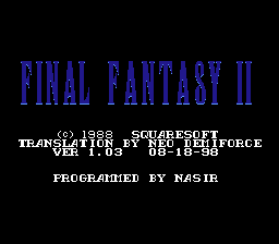 Final Fantasy II (Japan) [En by Demiforce v1.03] [Hack by Lenophis+King Lettuce v1.0] [Title Fix by Parasyte v1.0] (Demonic Pandemonium) cover art