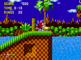 Sonic the Hedgehog (USA, Europe) [Hack by Stealth Rev 1] (~Knuckles the Echidna in Sonic the Hedgehog) cover art