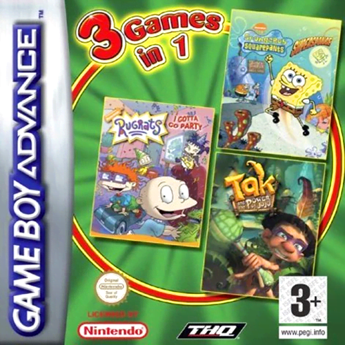3 Games in 1 – Rugrats – I Gotta Go Party + SpongeBob SquarePants – SuperSponge + Tak and the Power of Juju cover art
