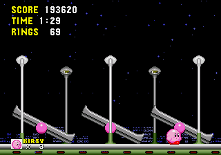 Kirby In Sonic The Hedgehog cover art