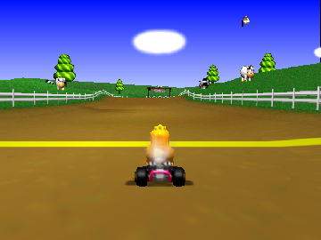 Mario Kart 64 CPUs use human items including shells cover art