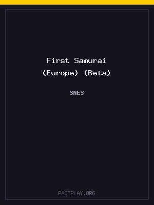First Samurai (Europe) (Beta) cover art