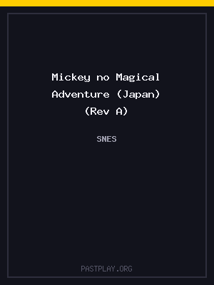 Mickey no Magical Adventure (Japan) (Rev A) cover art