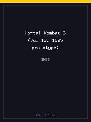 Mortal Kombat 3 (Jul 13, 1995 prototype) cover art