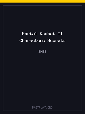 Mortal Kombat II Characters Secrets cover art