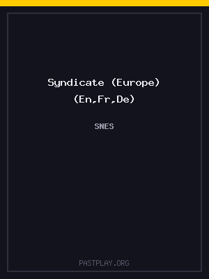 Syndicate (Europe) (En,Fr,De) cover art