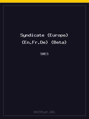 Syndicate (Europe) (En,Fr,De) (Beta) cover art