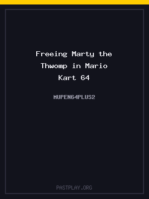 Freeing Marty the Thwomp in Mario Kart 64 cover art