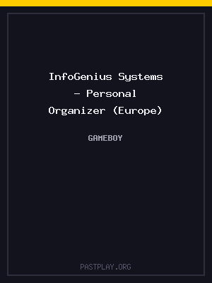 InfoGenius Systems – Personal Organizer (Europe) cover art