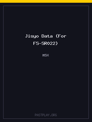 Jisyo Data (For FS-SR022)