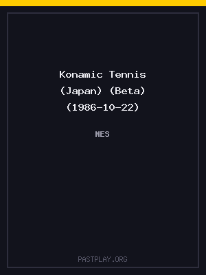 Konamic Tennis (Japan) (Beta) (1986-10-22) cover art